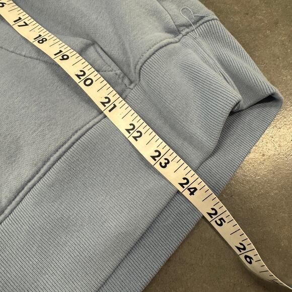 Vintage Y2K Hollister Big Bird Script Logo Baby Blue Navy Hoodie Sweatshirt XS - Picture 5 of 5